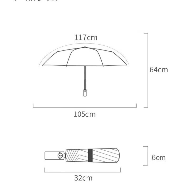 Meebordi Automatic Windproof Umbrella, Black, Dual-Use for Sun & Rain, Foldable, for Men - 80M+ Sold
