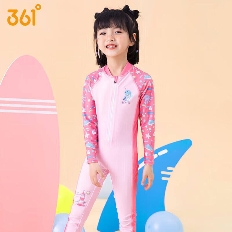 361° Kids Long-Sleeve One-Piece Swimsuit for Girls - Soft & Stylish