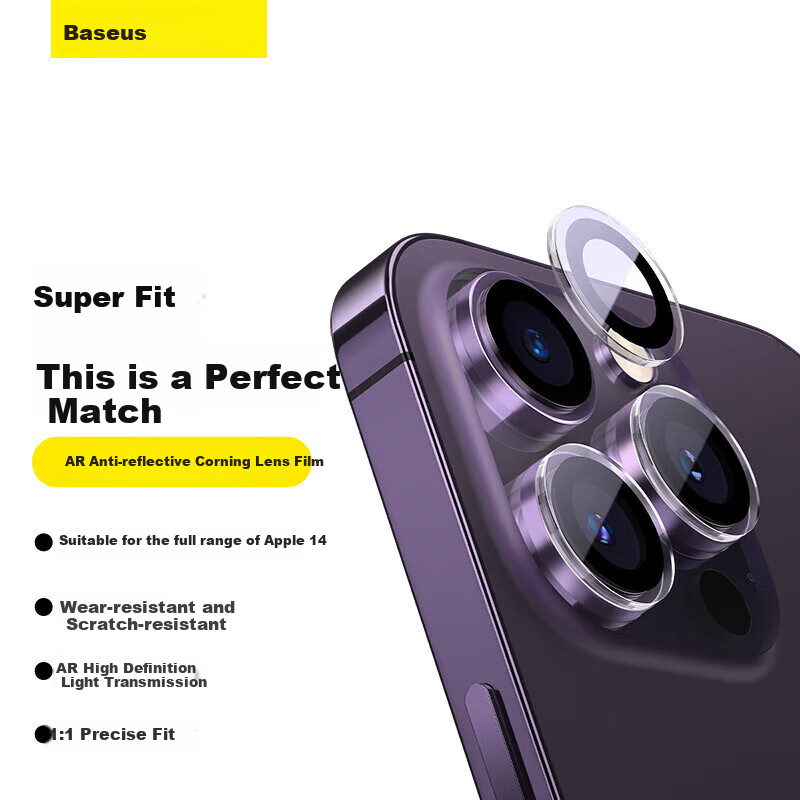 Baseus AR Anti-Glare Lens Protector for iPhone 14 Pro/14 Pro Max