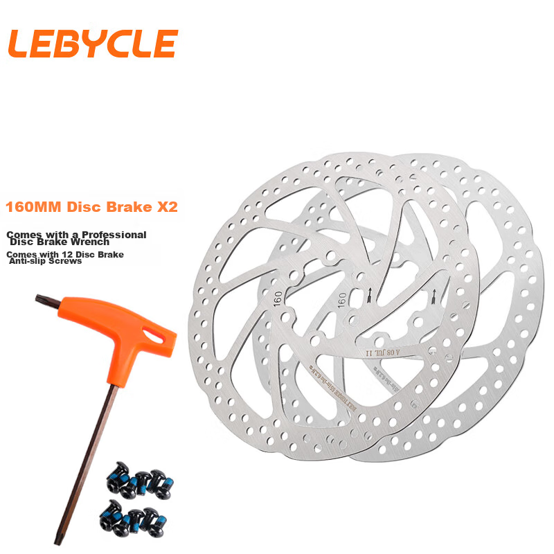 LeBycle Mountain Bike Disc Brake Pads - 160mm Oil Discs for Road Cycling