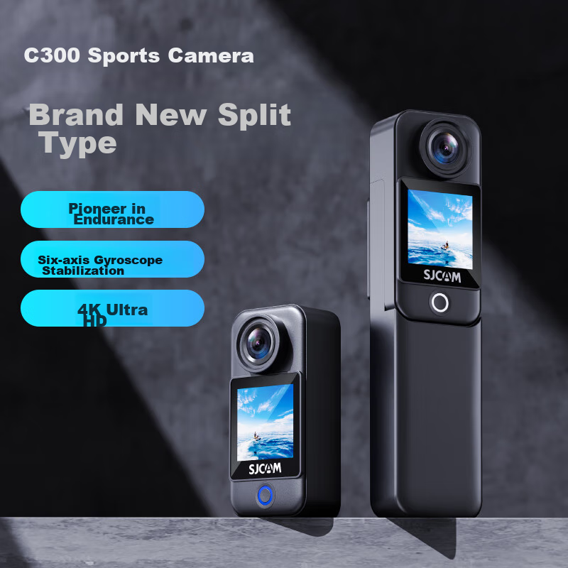 SJCAM C300 Extended Battery Action Camera with 4K & 2K Video, Dual Touchscreens & 5G