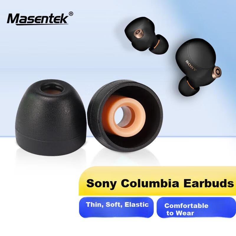 Masentek Bluetooth Ear Tips - Anti-Slip Silicone Replacement Earplugs for Sony/Sennheiser - Medium (2 Pairs)