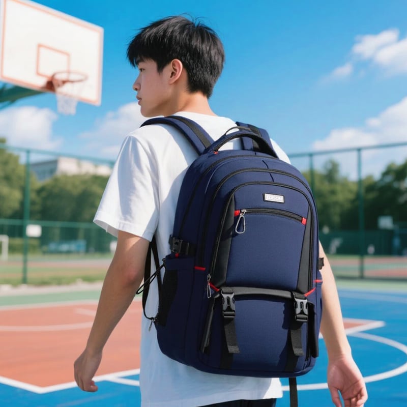 Edison High School Student Backpack - 45L Water-Resistant Large Capacity Backpack for Middle & College Students, Sapphire Blue