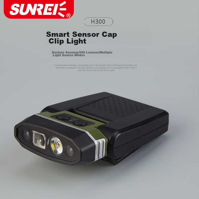 Shanlishi Intelligent Sensor Hat Clip Light, Ultra-Bright Night Fishing Headlamp with Gesture Control, 93h Battery, IPX5 Waterproof
