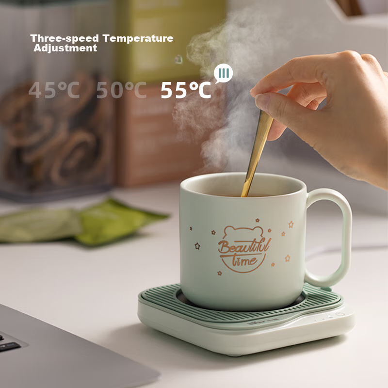 Bear Electric Heating Cup Coaster with 3-Temperature Settings & Waterproof Design