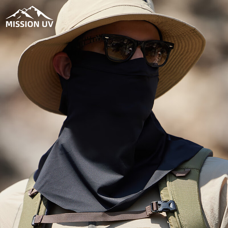 MISSION UV Ice Silk Full Face Sun Protection Mask for Men – Breathable UV Neck Guard