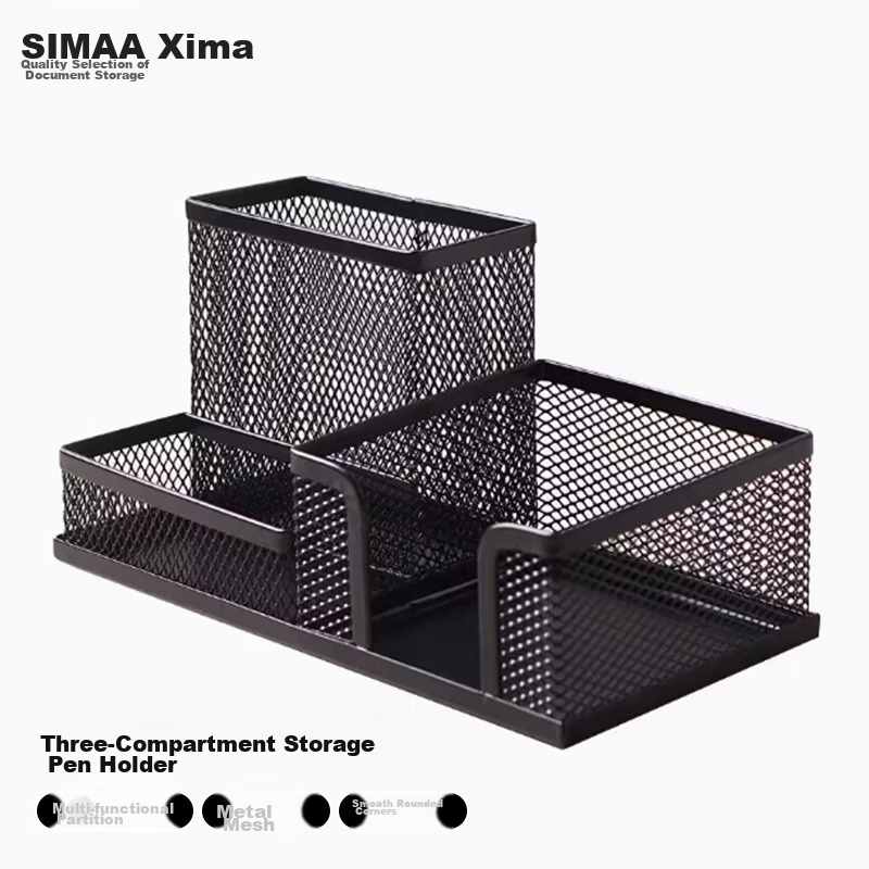 SIMAA Round Metal Pen Holder - White