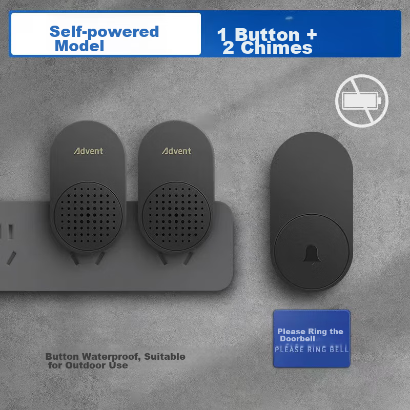 Advent Self-Powered Waterproof Wireless Doorbell, FL-BLK