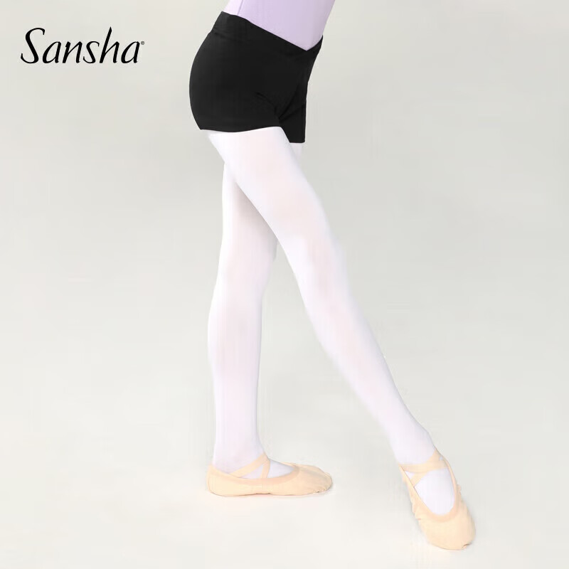 Sansha Kids' Dance Shorts - Anti-Chafing Yoga Pants for Girls, Black, S
