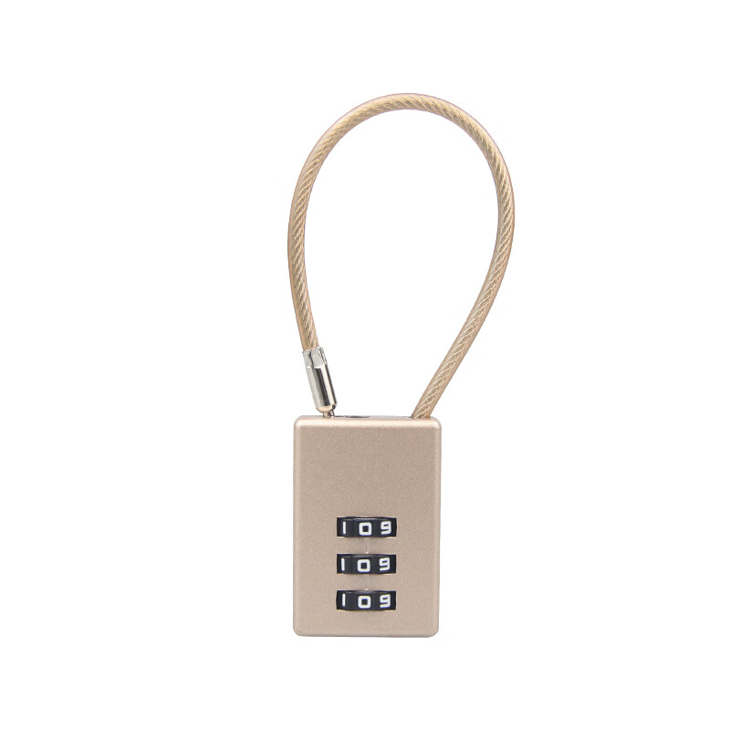 RESET 10cm Gold Combination Padlock with Steel Cable - Durable Password Lock for Luggage & Backpacks