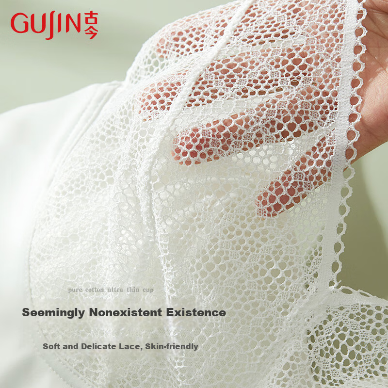 GUJIN Women's Push-Up Bra with Breathable Lace and V-Shape Support
