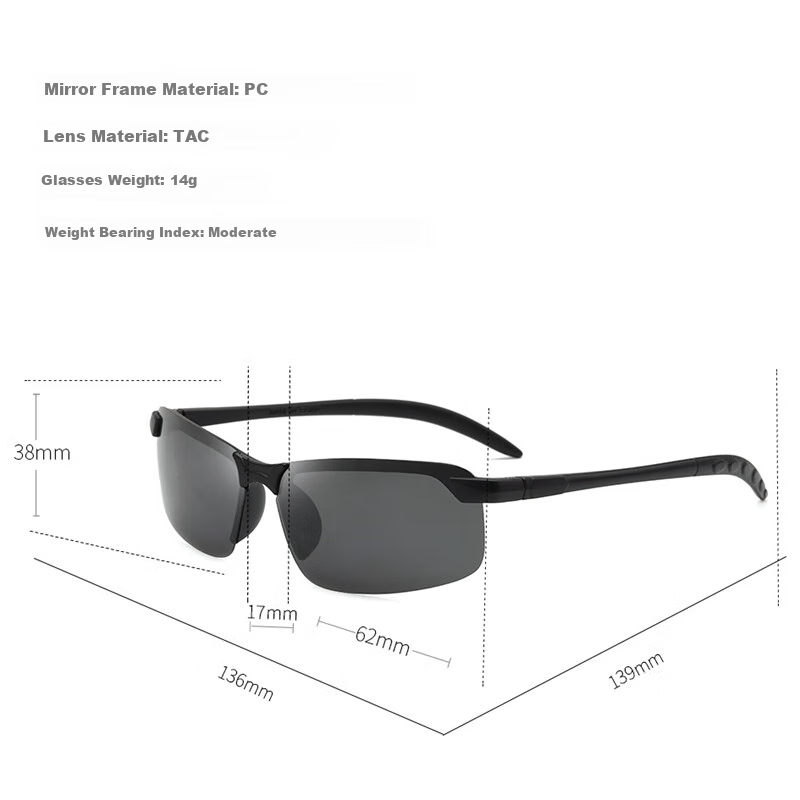 Baixiaoshe Polarized Photochromic Sunglasses for Driving & Outdoor Use [Black Frame]