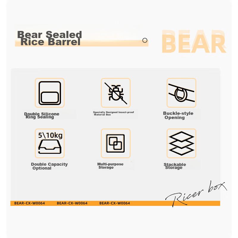 Bear 10kg Rice Storage Container