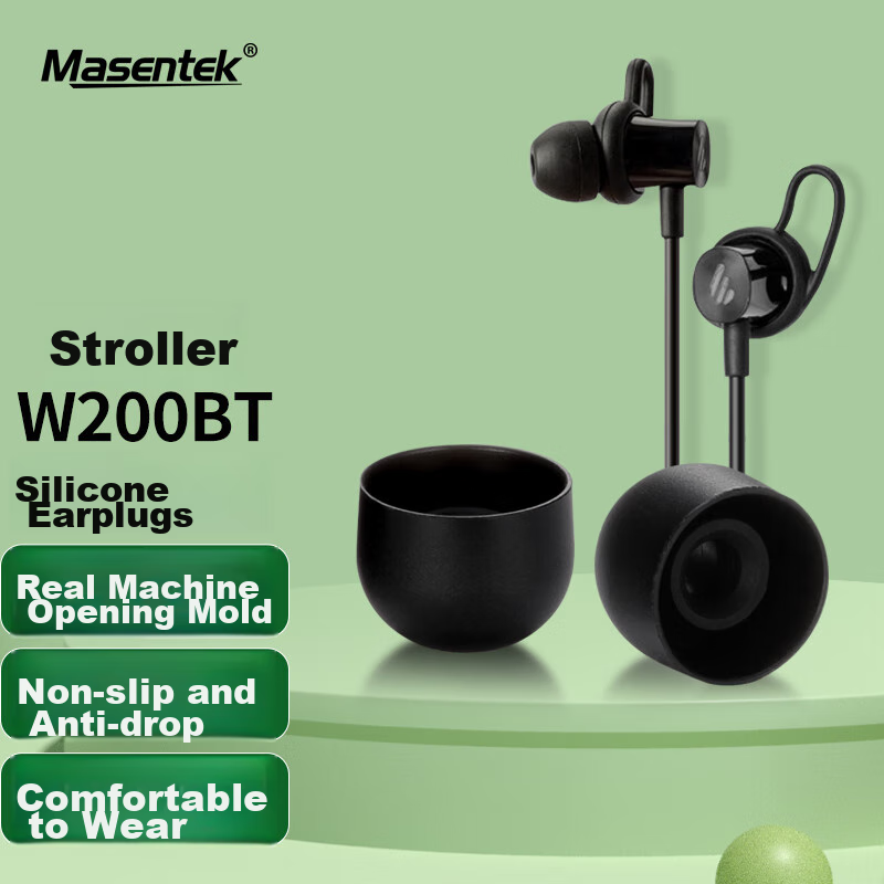 Masentek Black Silicone Ear Tips for Edifier Headphones - 3 Pairs (S/M/L)