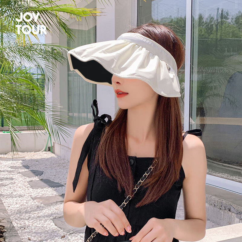 JOYTOUR UV Protection Sun Hat with 14cm Rubber Brim, Beige, Unisex