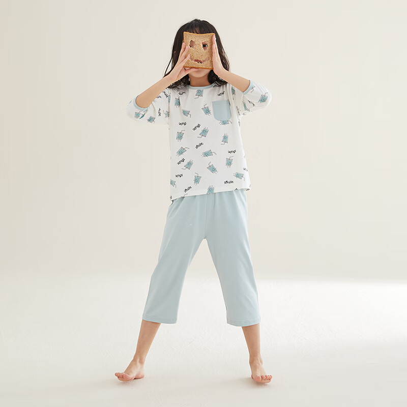 Red Bean Hodo J3176 Ice Green Kids' Summer Pajama Set 170