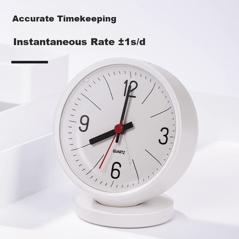 Deli Niusai Mini Desk Clock with Soft Light & Low-Noise Alarm
