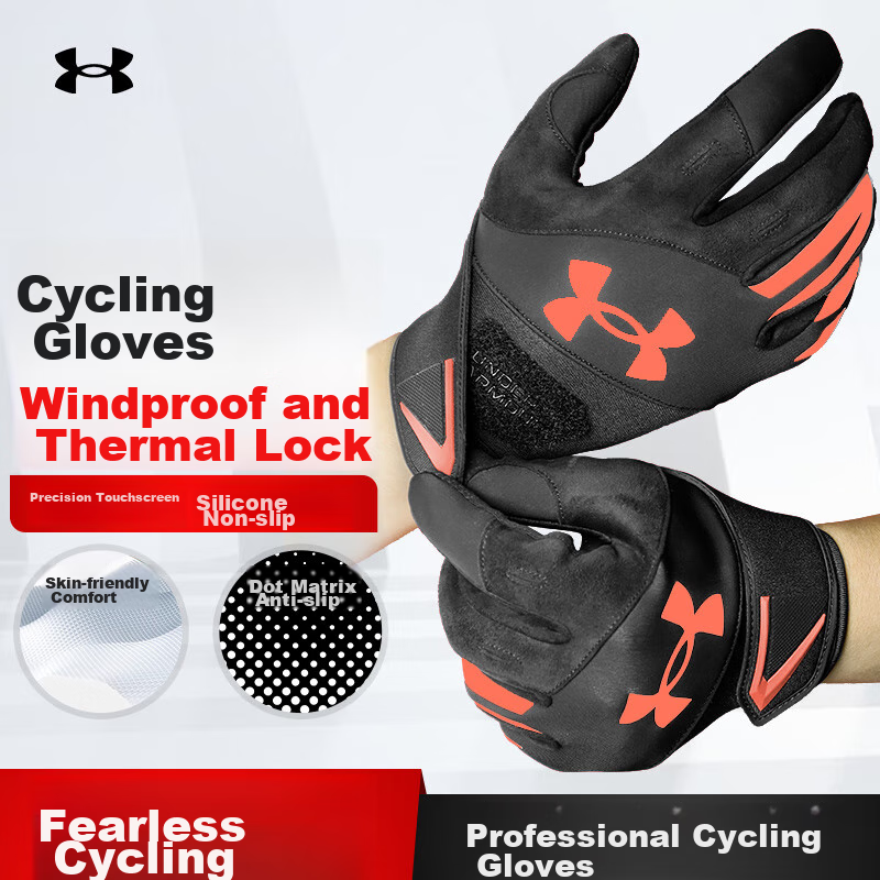Under Armour Winter Cycling Gloves - Fleece-Lined Windproof Workout Gloves for Men & Women
