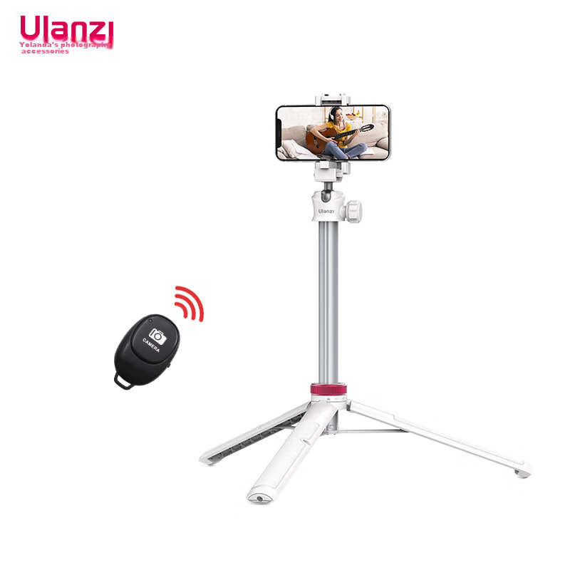 Ulanzi MT-44 Extended Tripod & Bluetooth Handle Kit (White) - Compact Camera & Phone Gimbal for Vlogging, Live Streaming, and Photography