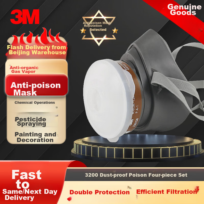 3M Gas Mask Respirator with Activated Carbon Filter for Paint Spraying