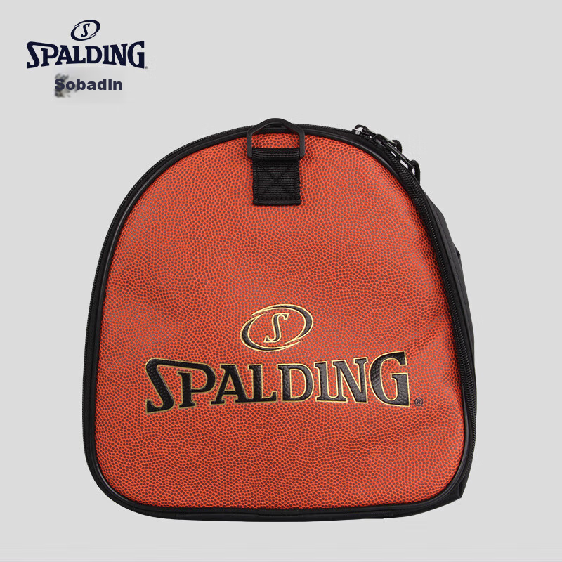 SPALDING Basketball Single Shoulder Bag 30-234 - Durable Synthetic Leather with Dual Zipper