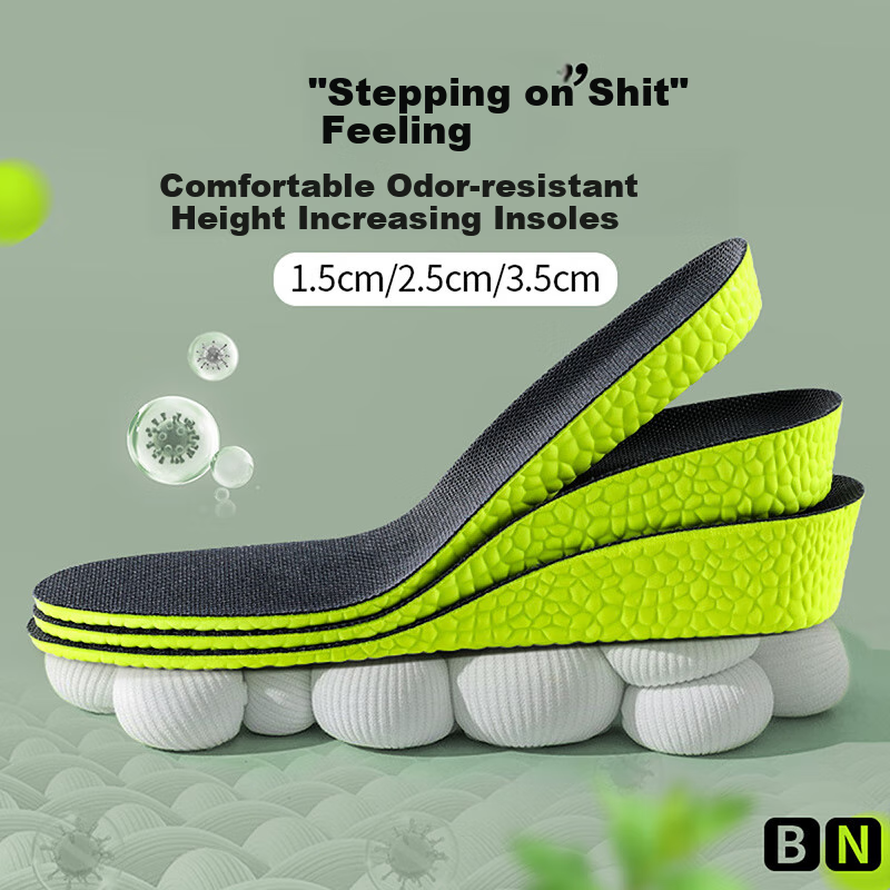 3AnGnI Height-Boost Insoles for Men/Women - 3.5CM Antibacterial Comfort