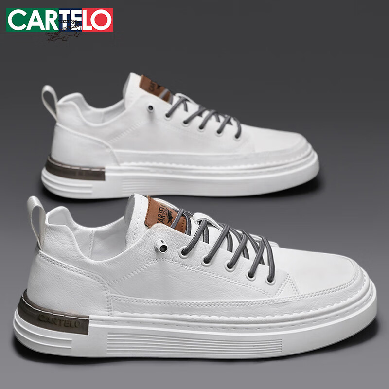 CARTELO Men's Autumn/Winter Casual Shoes, White Size 43