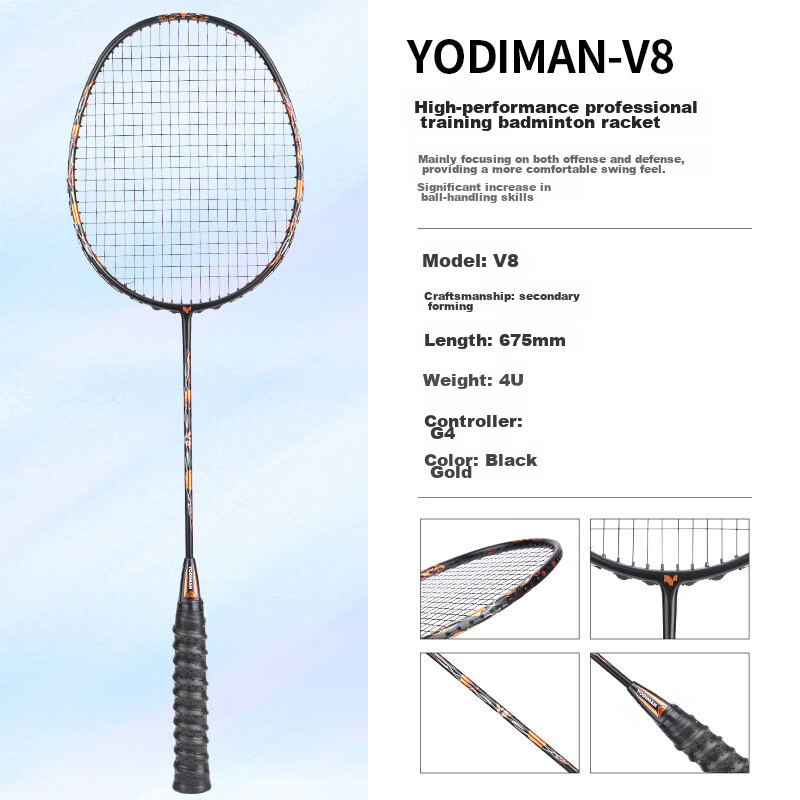Yodiman Black Gold Badminton Racket