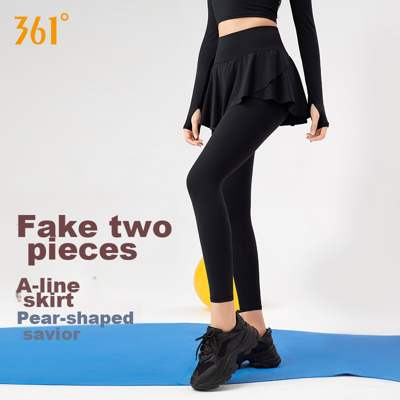 361° Women's High-Waisted Yoga Pants with Tummy Control & Butt-Lift, Black, Size L