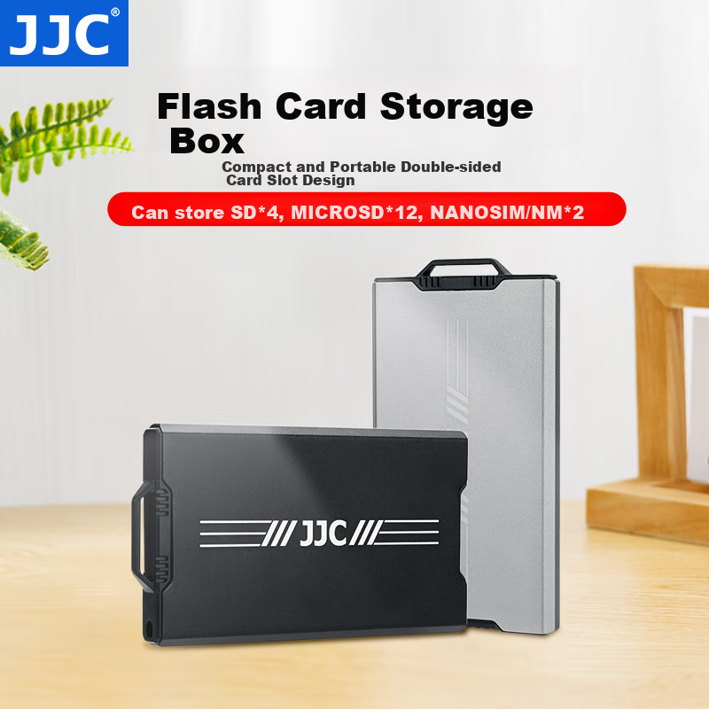JJC Memory Card Holder - Secure Storage for SD, TF, and Nano-SIM Cards
