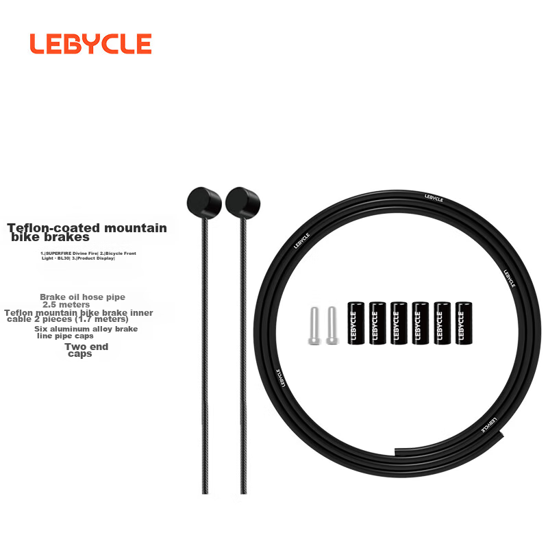 LeBycle Teflon Brake Cable Set for Mountain Bikes