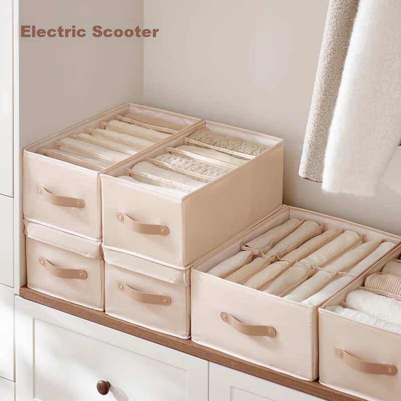 EACHY 9-Compartment Wardrobe Organizer for Clothes & Pants, Almond Color