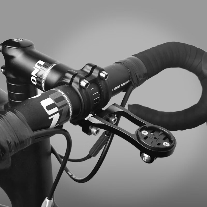 BIKEBROS Aluminum Alloy Bike Computer Mount with Light Clamp - Universal Handlebar Bracket for Garmin, Wahoo, Bryton (Black)