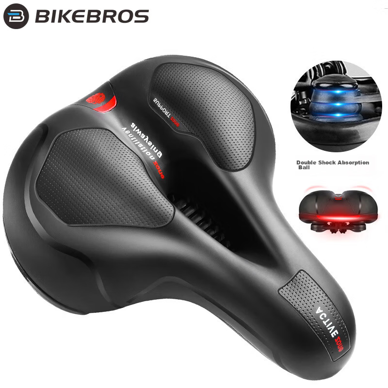 BIKEBROS Thickened Silicone Bike Seat Cushion with Shock Absorption & Breathable Design