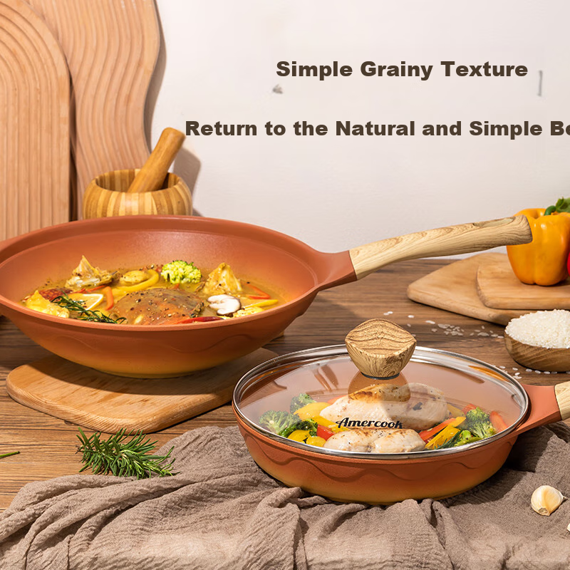 Amercook Earthenware Wok & Frying Pan Set