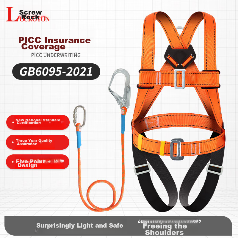 Locroyon 5-Point Safety Harness with 1.8m Rope