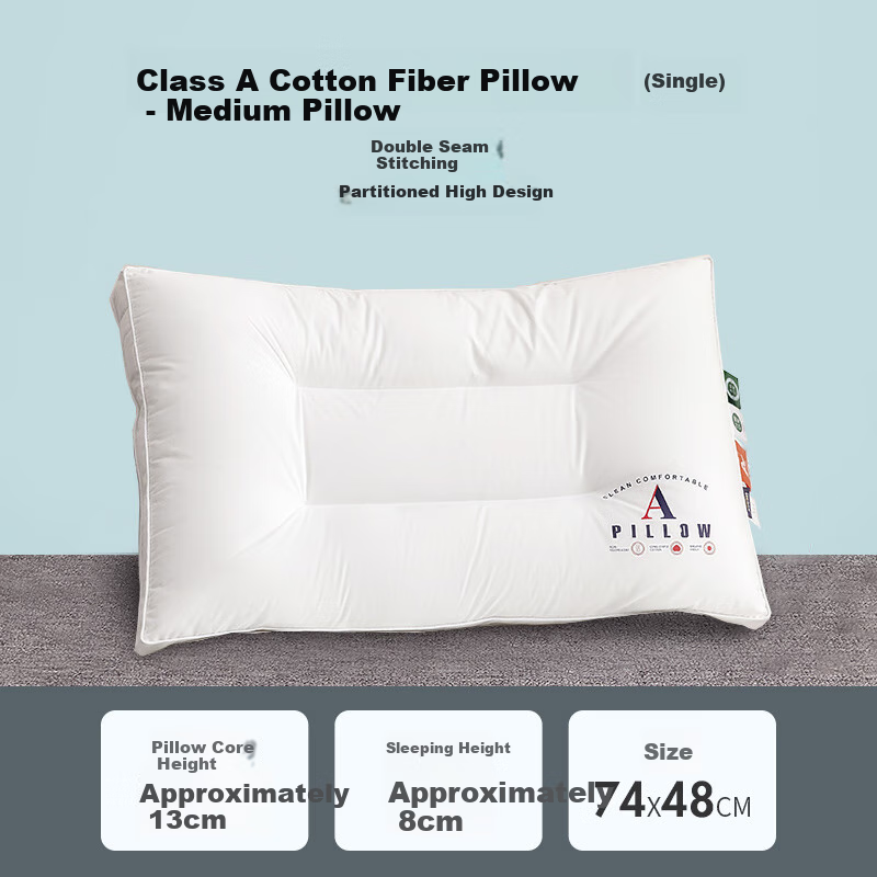 Dohia Class A Pure Cotton Hotel Pillow - Medium Partitioned Design