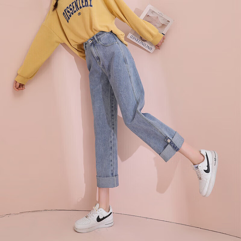 TonLion 2023 Loose Straight-Leg Jeans - Wide-Leg High-Waist Casual Pants