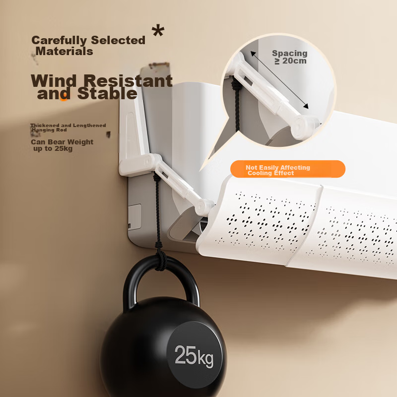 BYXAS Air Conditioner Wind Deflector - Wall-Mounted, No Drilling, for Postpartum & Infants