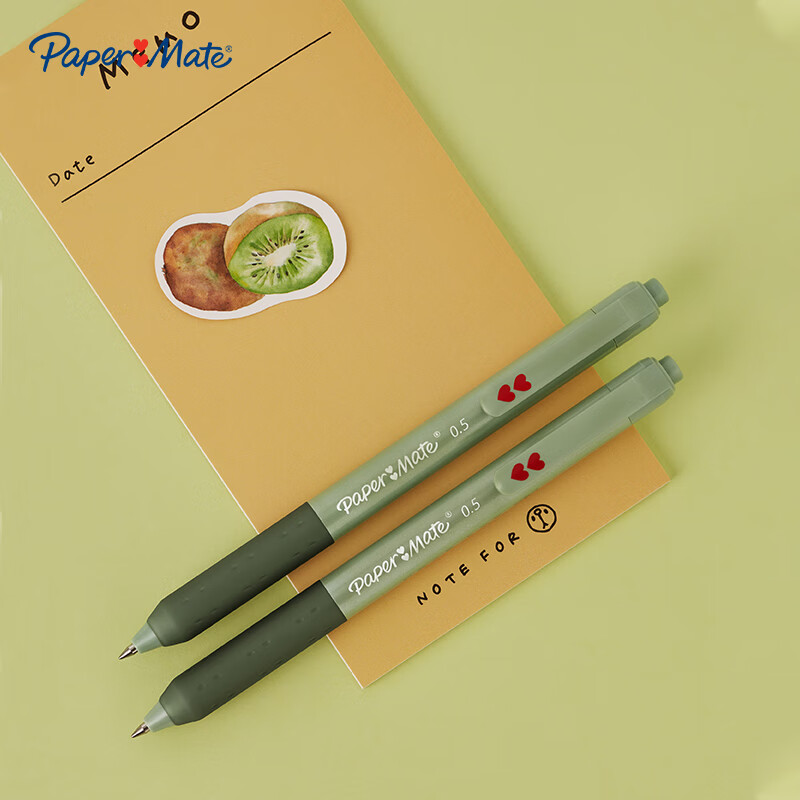 PaperMate 0.5mm Gel Pen Retractable Kiwi Design Black Ink 6-Pack