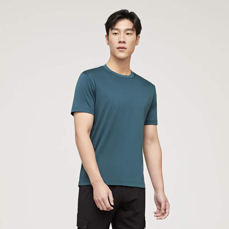YOUNGOR Men's Summer Business Casual T-Shirt - Dark Green, S