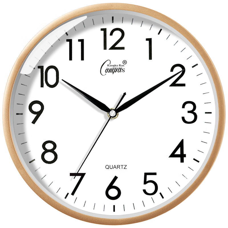 Compas C2866 Gold 12-Inch Quiet Quartz Wall Clock for Living Room (30.5cm)
