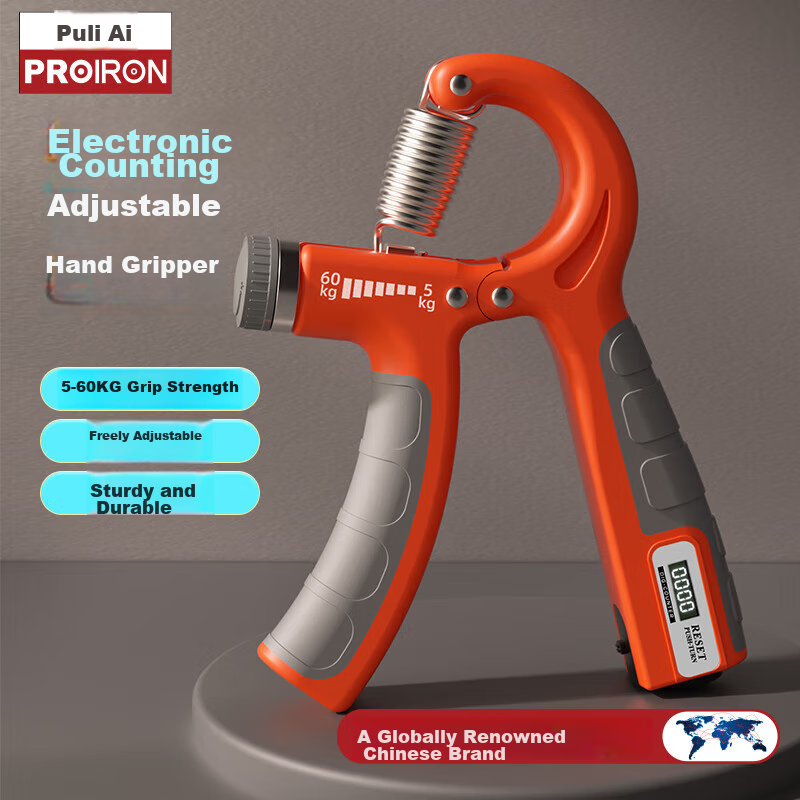 PROIRON Adjustable Hand Grip Strengthener 5-60KG Electronic Counter for All Ages