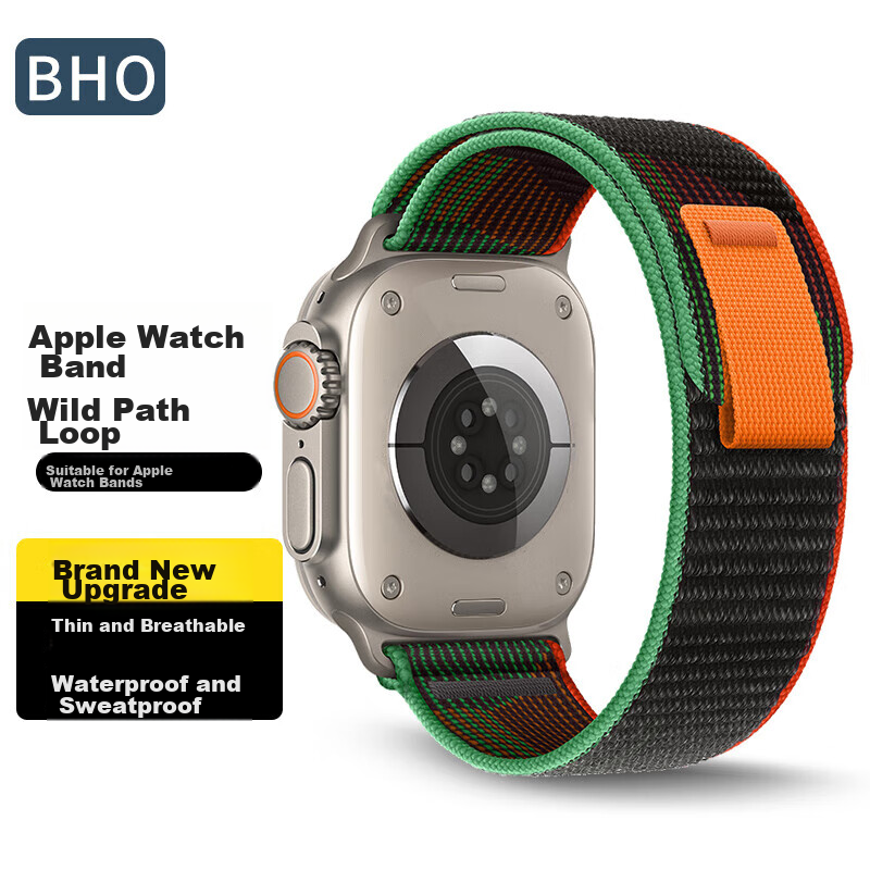 BHO Wild Trail Loop Strap for Apple Watch S11/S10/Series 9-1, Ultra 3, 44/45/49mm Nylon Band