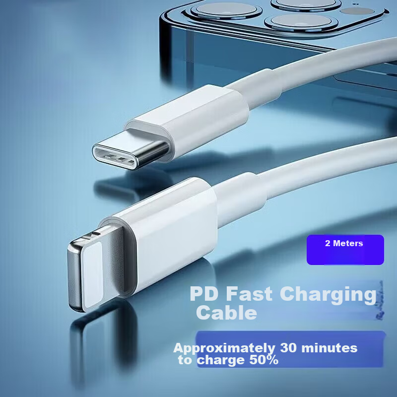 Trendy Style Apple Fast Charging Cable 1m [Lightning to USB] – Compatible with iPhone 6-14, White