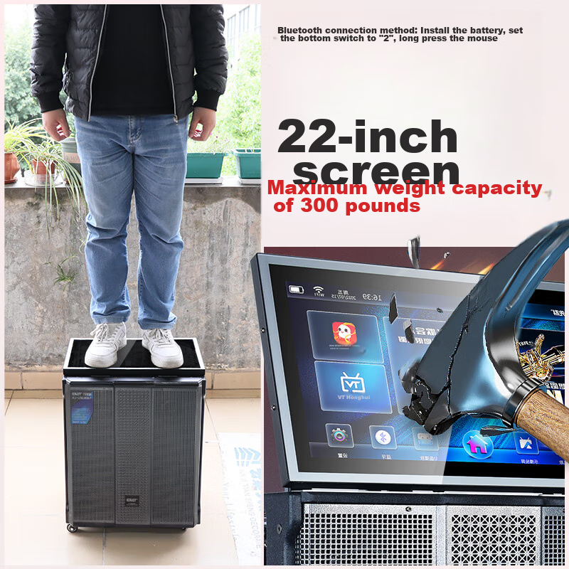 SAST Square Dance Speaker with 22-Inch HD Display and 15-Inch Subwoofer