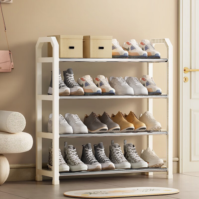ANERYA 4-Tier Steel Pipe Shoe Rack – Durable Storage Cabinet for Home Entryway