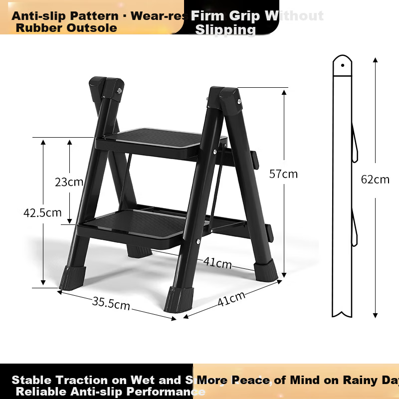 AOZHI Folding Step Ladder - Multi-Functional Household Ladder