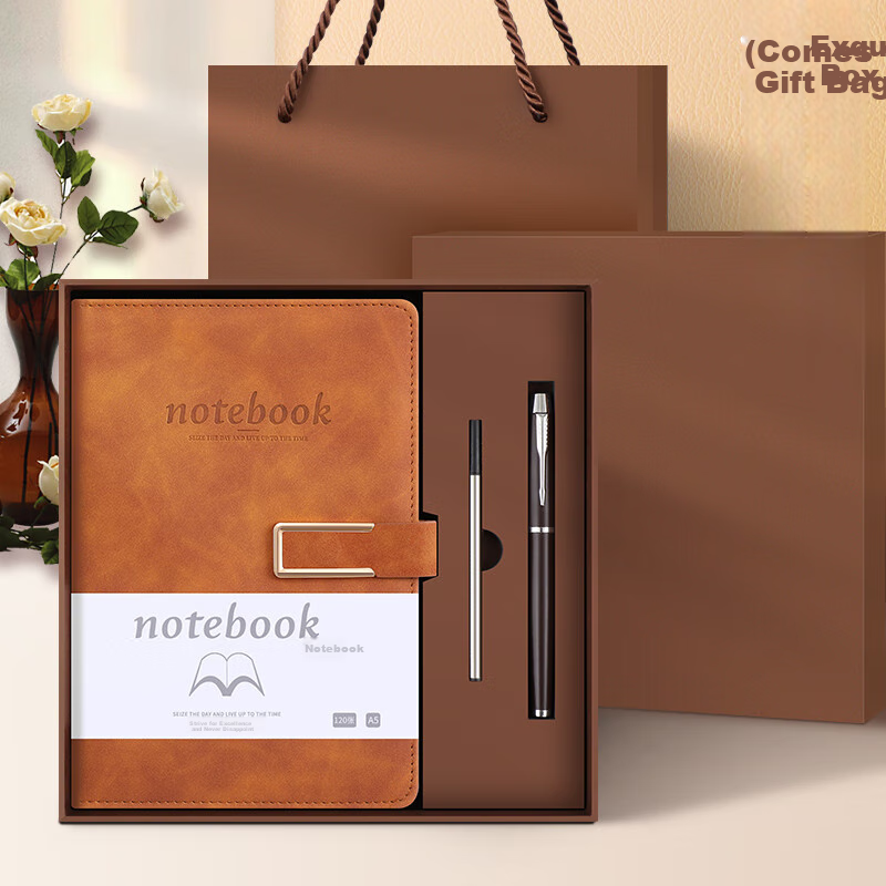 Jiaranheng A5 Clasp Notebook Gift Box - Stylish Brown for Men & Women