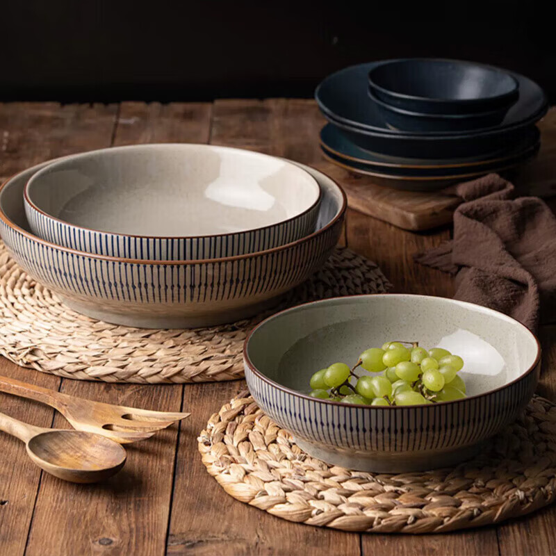 Maxcook 10-Inch Ceramic Japanese-Style Soup Bowl for Hot Pot & Fish